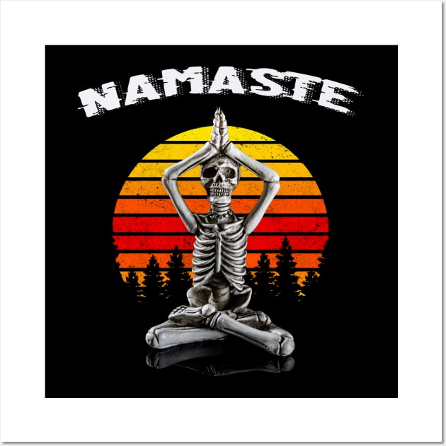 Namaste Yoga Skeleton Wall Art by By Diane Maclaine